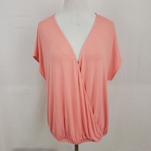 Banana Republic Top Surplice Wrap NWOT Peach Coral size Small Office Classic